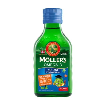 Moller's Omega-3 Tran norweski, smak owocowy, 150 ml