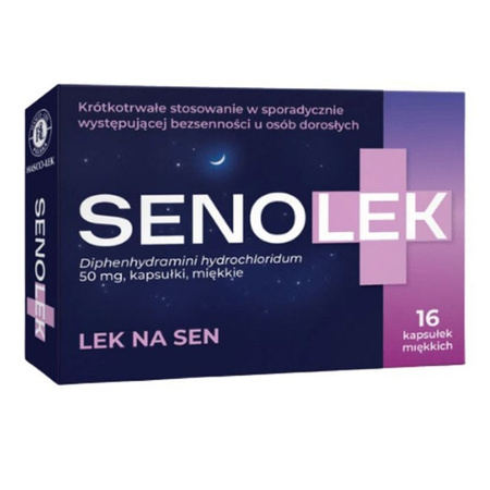 Senolek 50 mg, na sen, 16 kapsułek