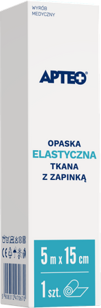 Opaska elastyczna 5 m x 15 cm, 1 sztuka (Apteo)